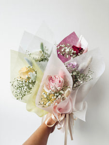 Simple Fresh Rose/ Gerbera Bouquets (Bundle of Assorted Colours)