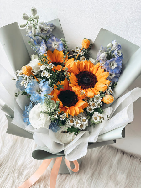 Pure Devotion- 3 stalks Sunflowers