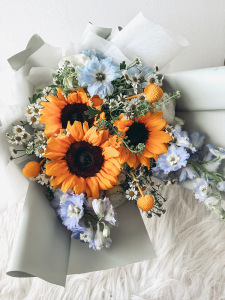 Pure Devotion- 3 stalks Sunflowers