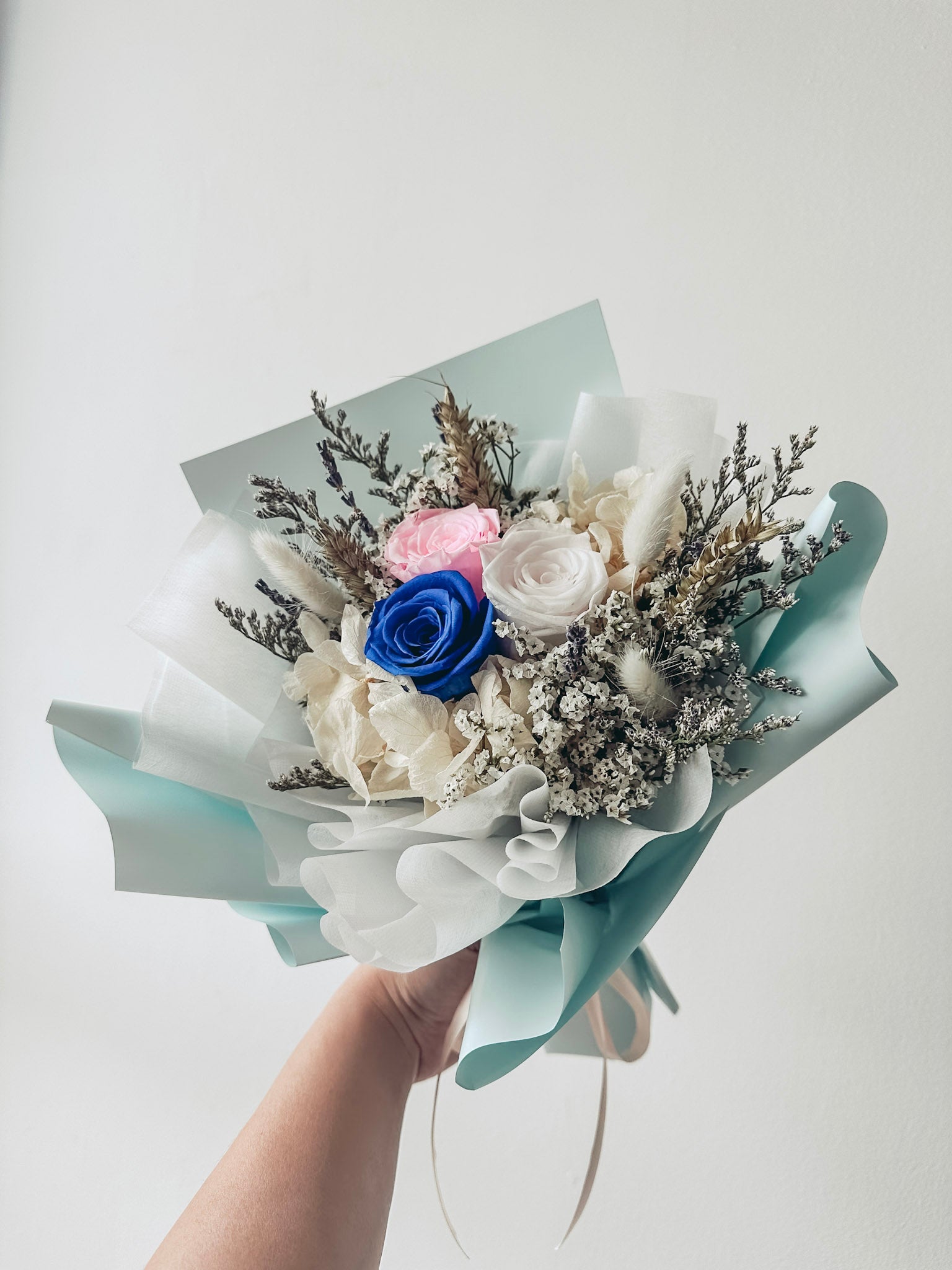 Petite 3 stalks Preserved Rose Bouquet-1