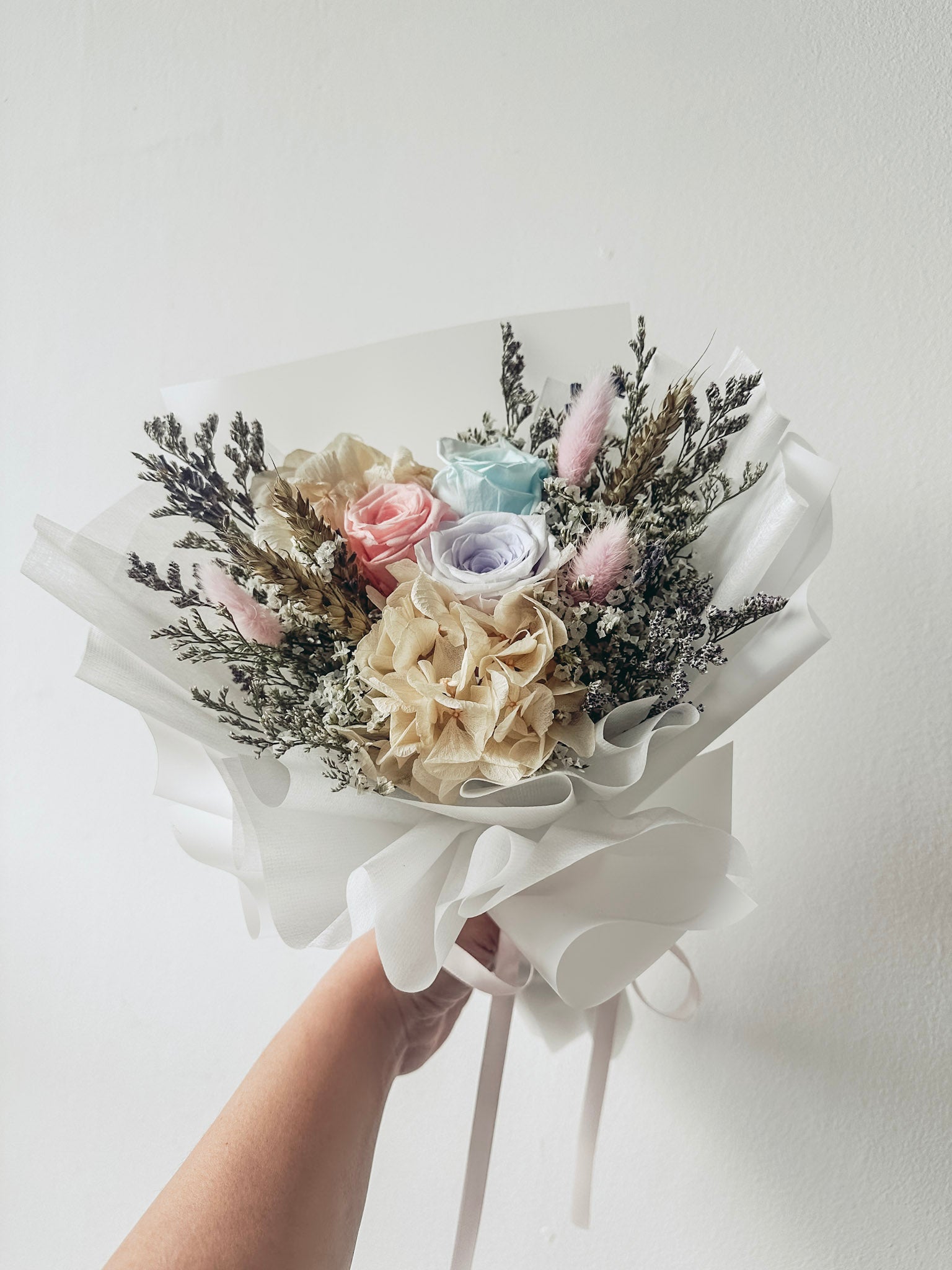 Petite 3 stalks Preserved Rose Bouquet-2