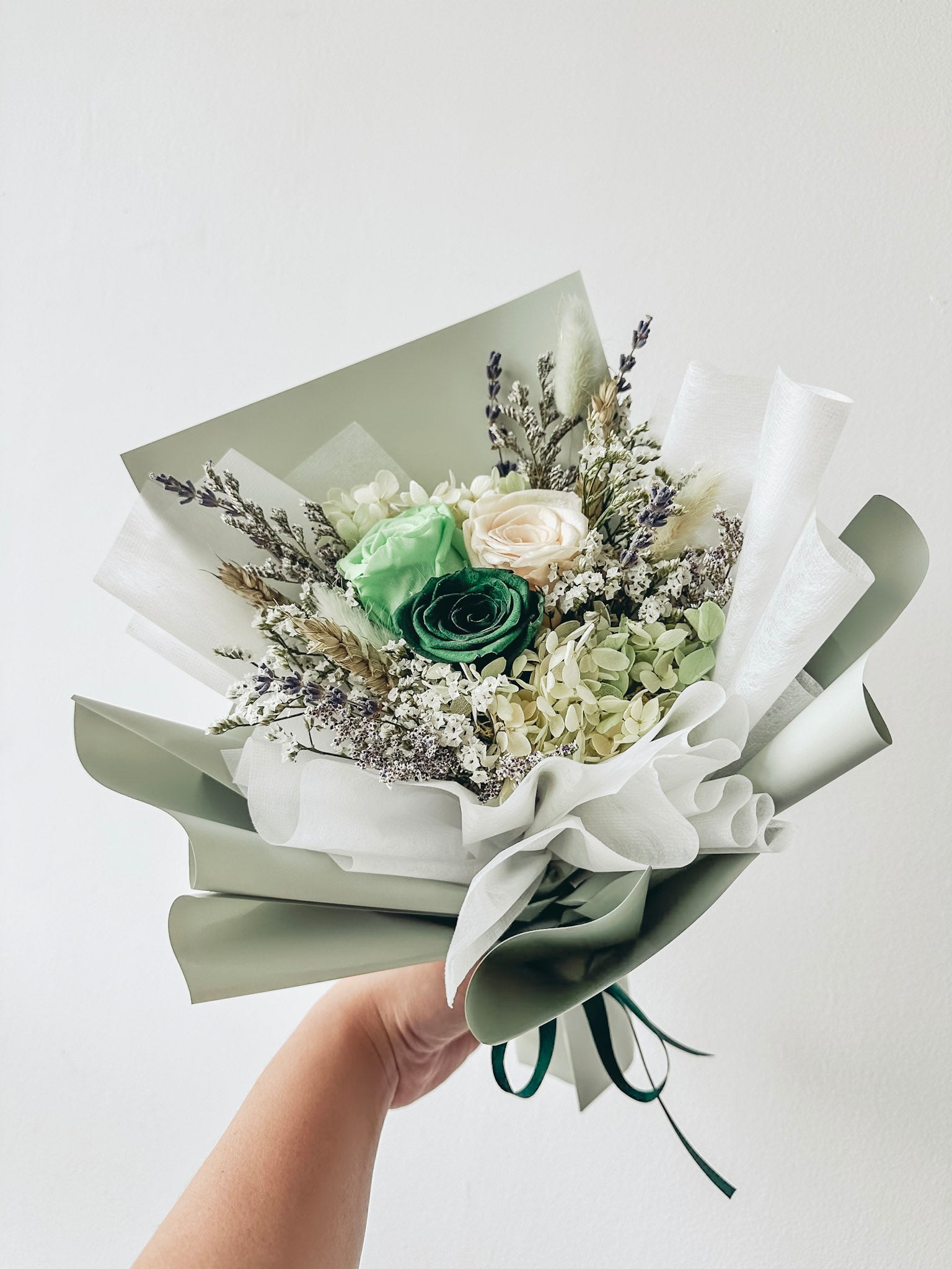 Petite 3 stalks Preserved Rose Bouquet-11