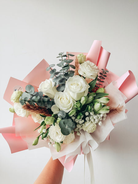 Abiding Love- 3 stalks fresh roses (White)