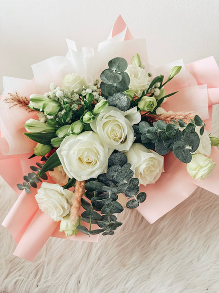 Abiding Love- 3 stalks fresh roses (White)