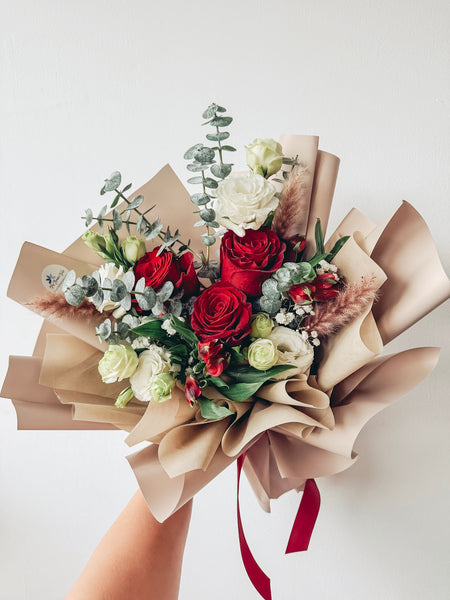 Abiding Love- 3 stalks fresh roses (Red)