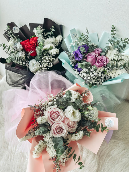 Love at First Sight (Lilac)- 3 Stalks Roses Bouquet