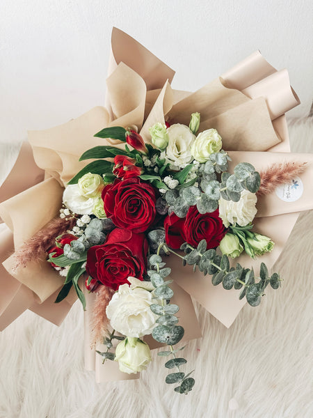 Abiding Love- 3 stalks fresh roses (Red)