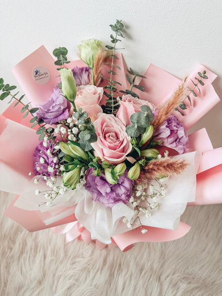 Abiding Love- 3 stalks fresh roses (Pink)