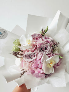 Juliet-(With Phalaenopsis) Pink Hydrangea Bouquet