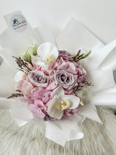 Juliet-(With Phalaenopsis) Pink Hydrangea Bouquet