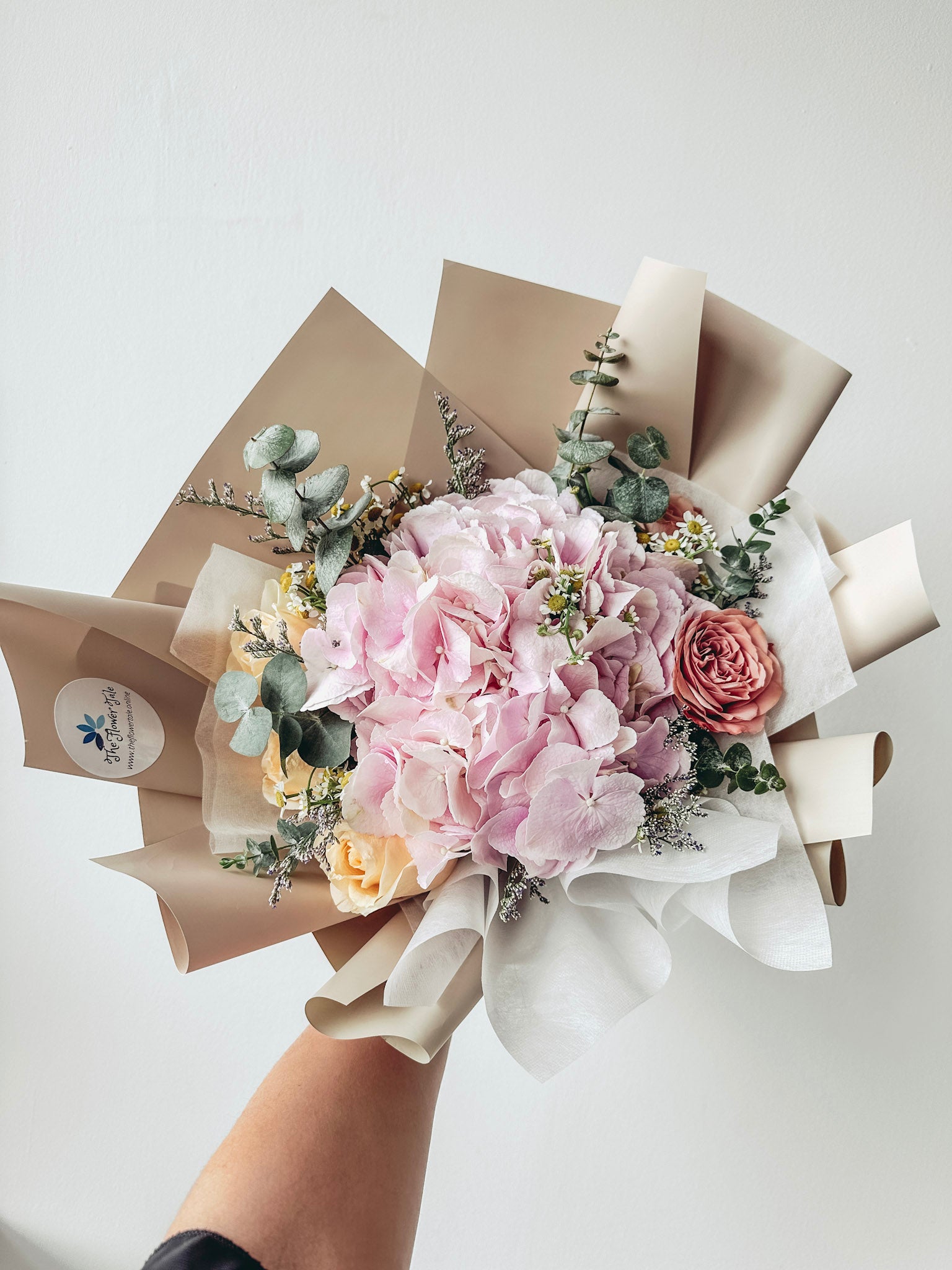 Annabelle- Pink Hydrangea Bouquet