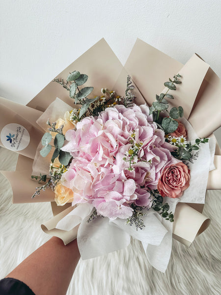 Annabelle- Pink Hydrangea Bouquet