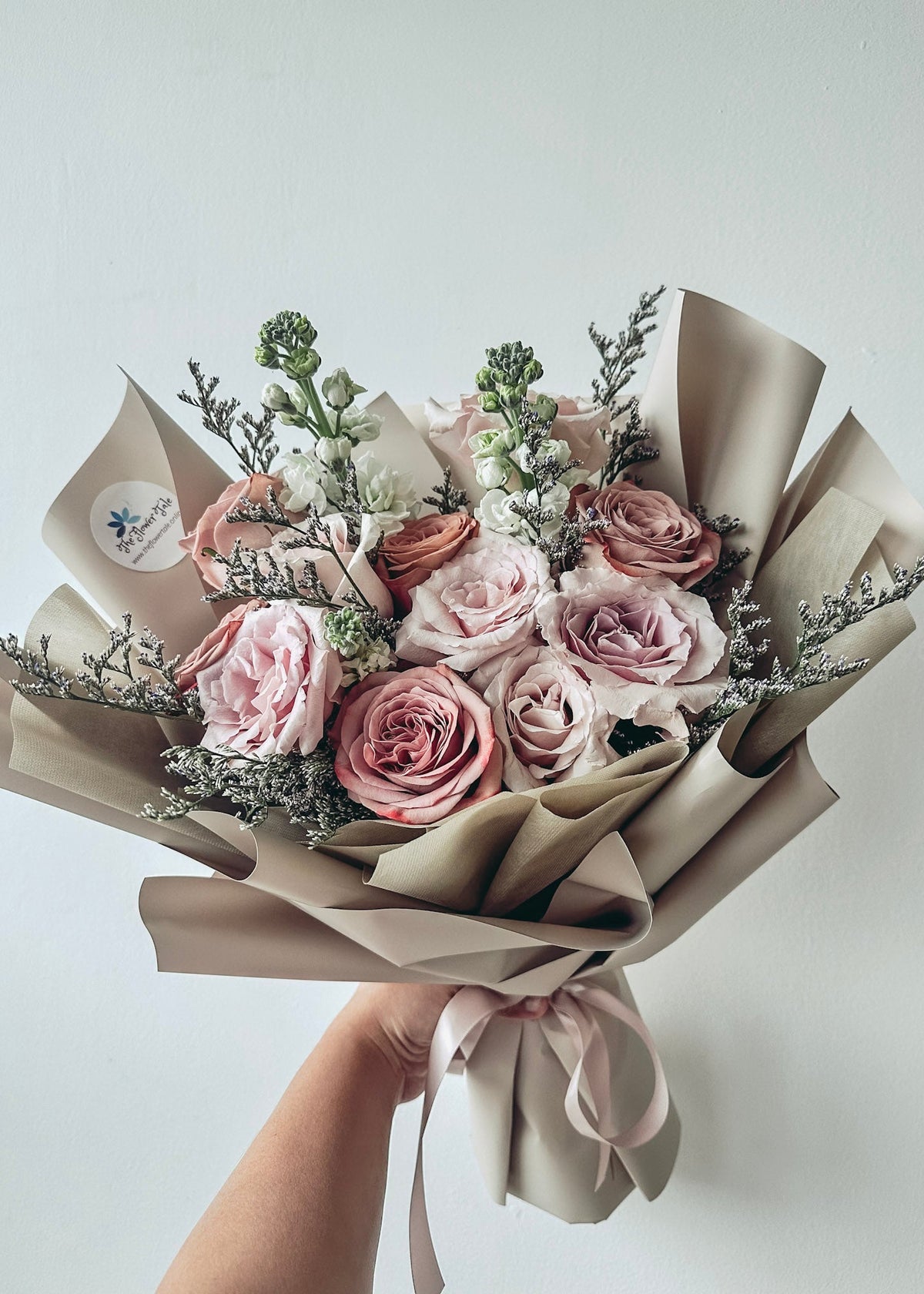 Madly in Love (Cappuccino & Quicksand)- 12 stalks Roses Bouquet