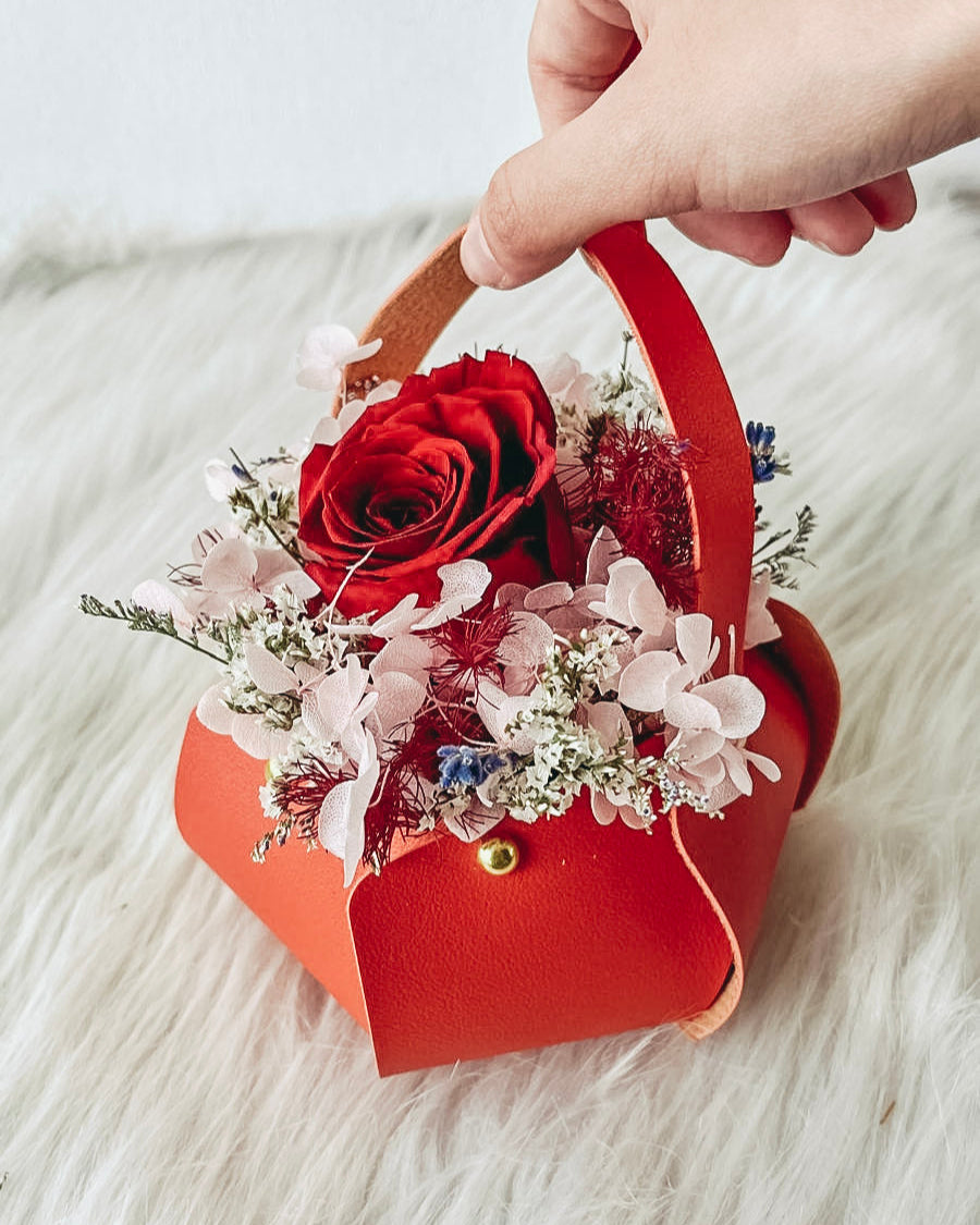 1 stalk preserved rose basket
