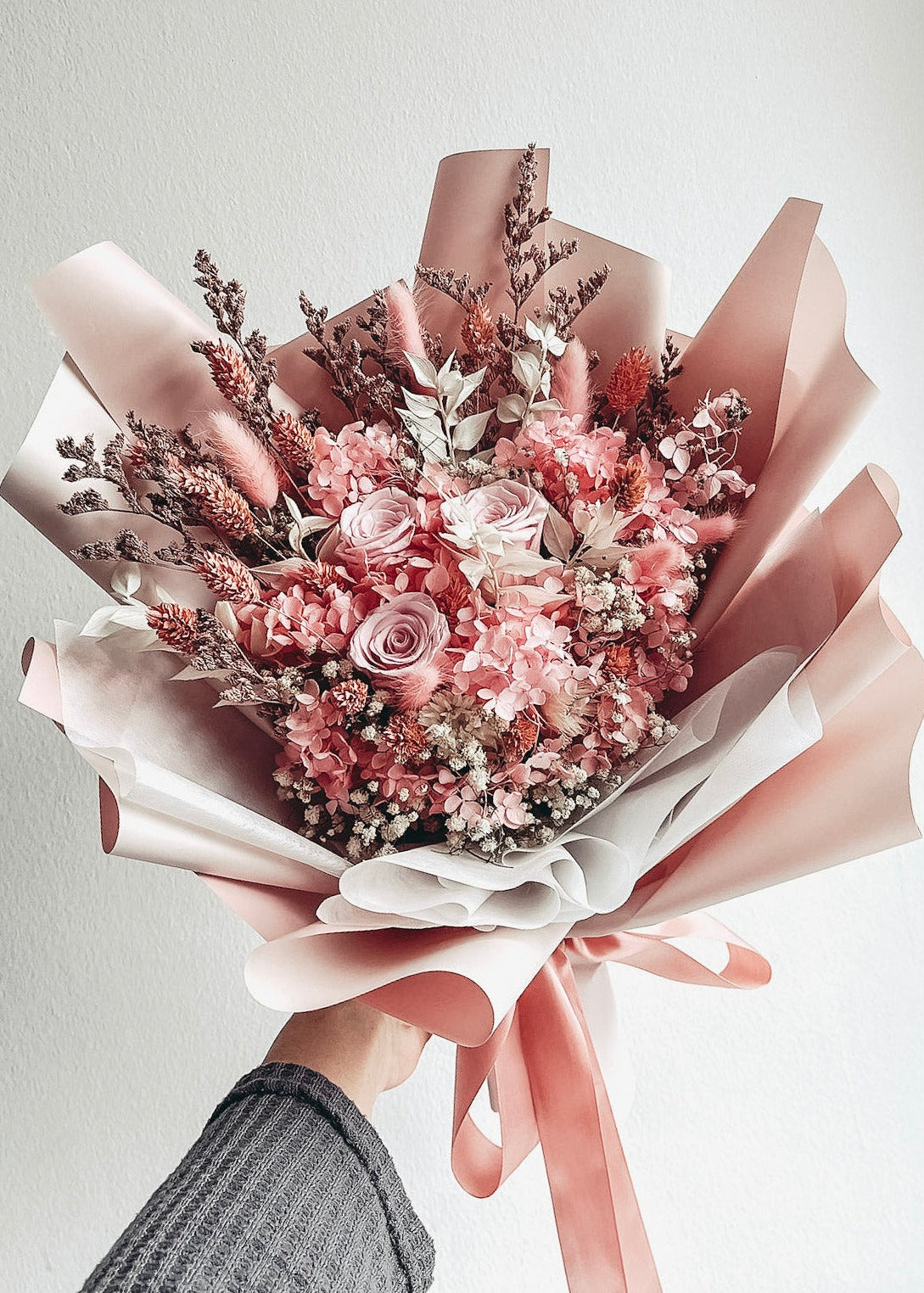 (Preserved) Olivia- 3 stalks roses bouquet