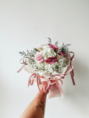 Patrice- White Hydrangea Bouquet