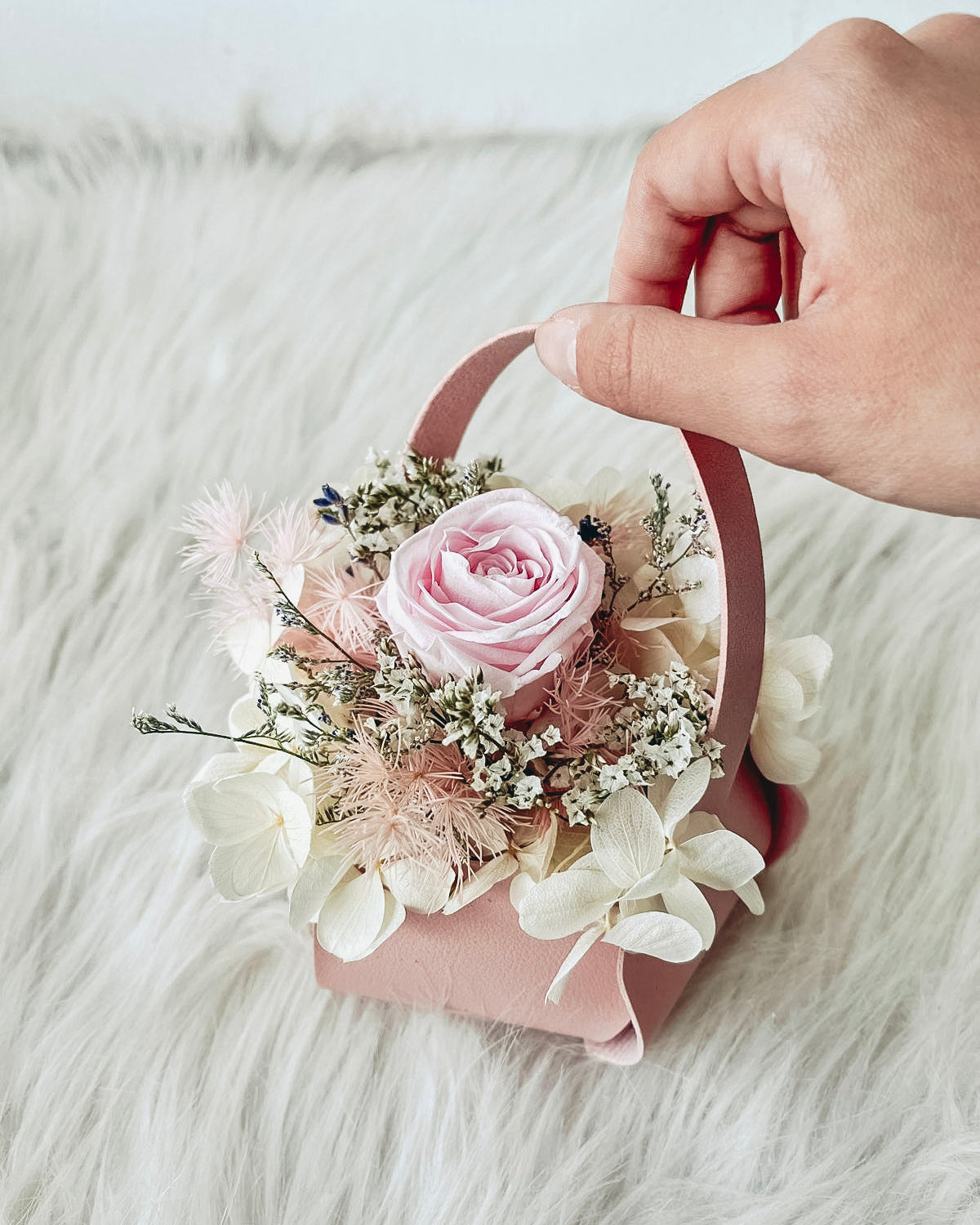 1 stalk preserved rose basket