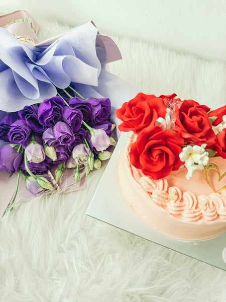 Mother’s Day Durian Ice Cream Cake & Flower Bundle (5”)