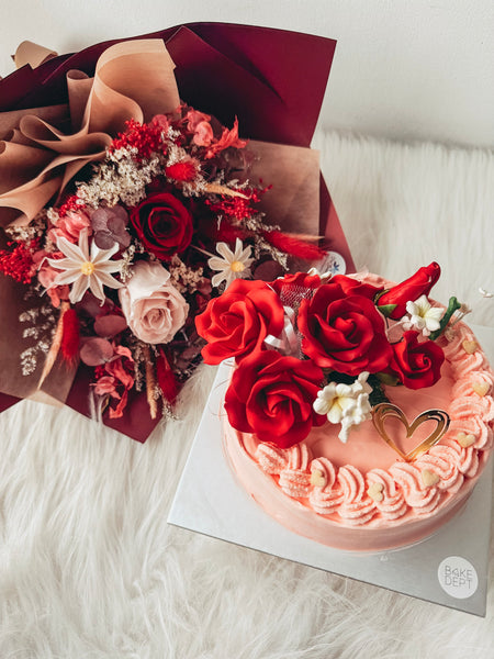 Mother’s Day Durian Ice Cream Cake & Flower Bundle (5”)