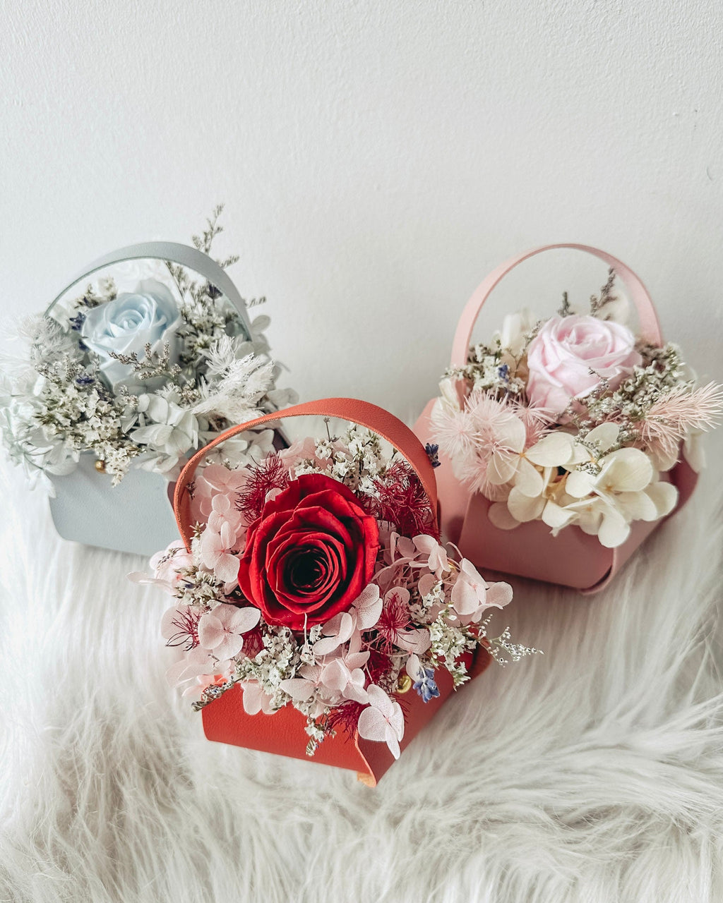 1 stalk preserved rose basket