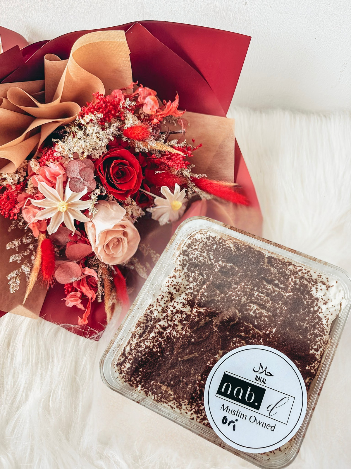 Mother’s Day Tiramisu Coffee Cake & Flower Bundle