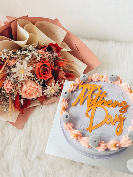 Mother’s Day Açaí Ice Cream Cake & Flower Bundle (5”)
