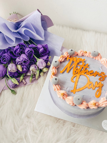 Mother’s Day Açaí Ice Cream Cake & Flower Bundle (5”)