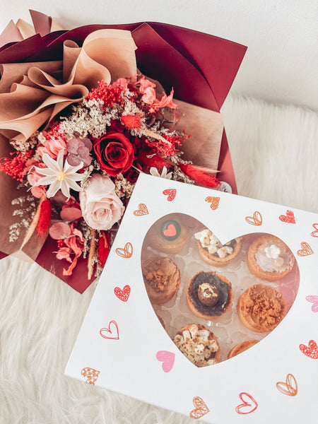 Mother’s Day Mini Tarts (Box of 9) & Flower Bundle