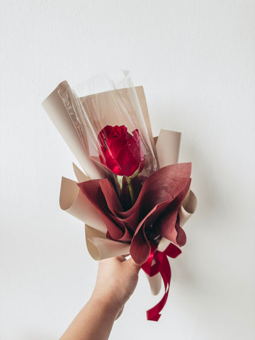 Single Rose Bouquet Bundles (Assorted colours)