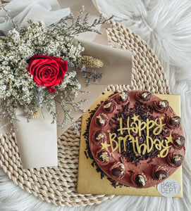 Preserved Flowers with cake delivery Singapore, ice cream delivery
