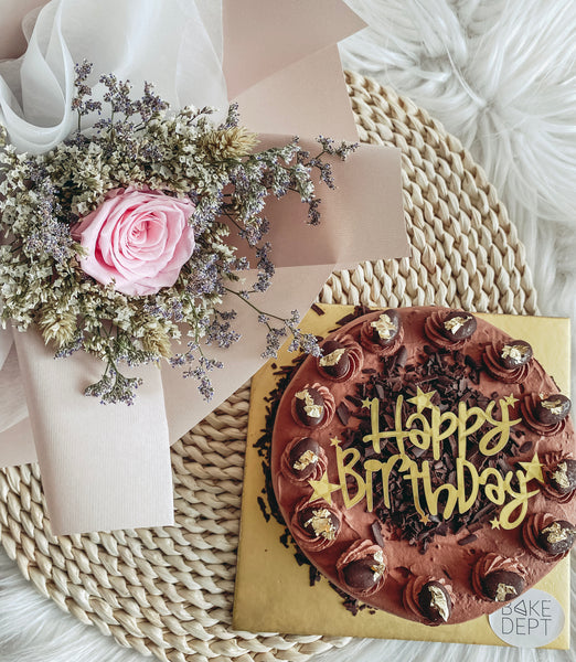 Preserved Flowers with cake delivery Singapore, ice cream delivery