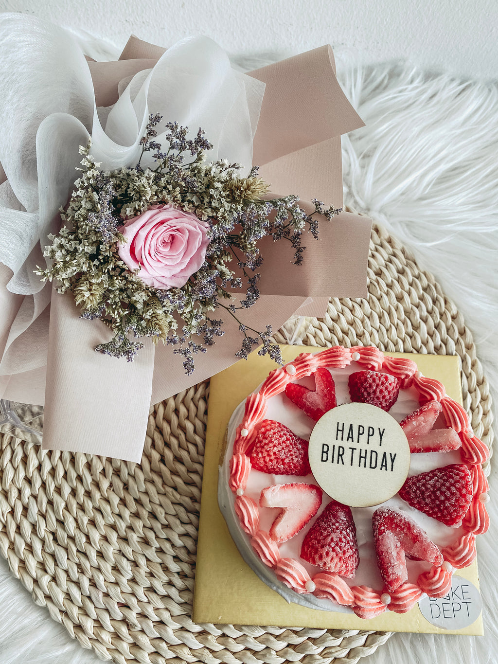 Preserved Flower delivery, Flowers with cake delivery